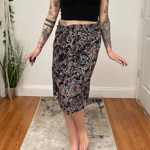 ESCADA Pull-On Stretch Paisley Maxi Skirt Size 40 Multicolor - Picture 1 of 10